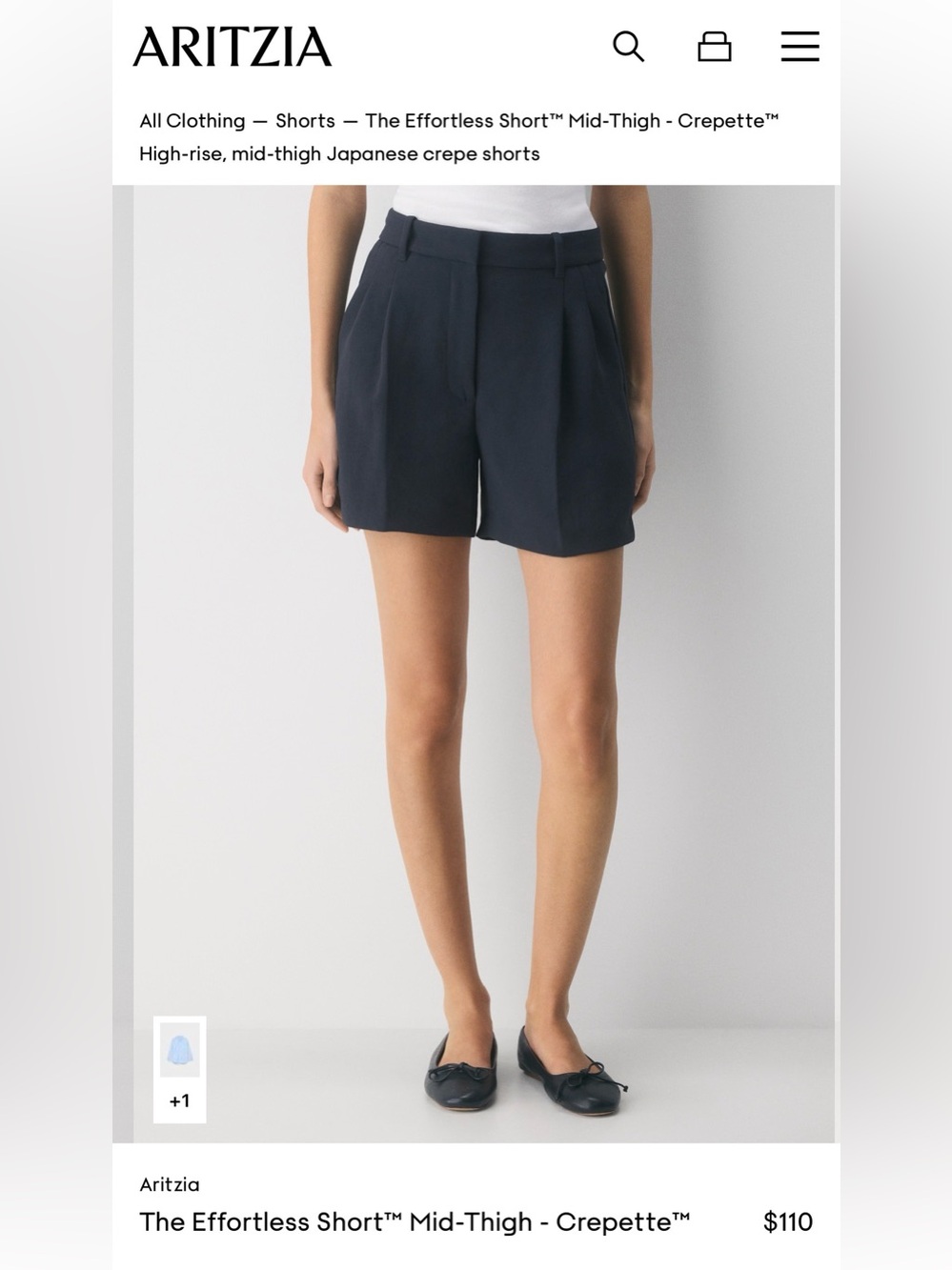 Aritzia effortless mid thigh shorts